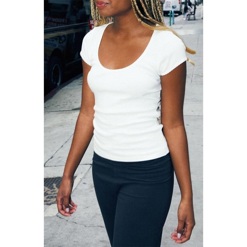 John Galt Women's White Zelly Basic T-Shirt