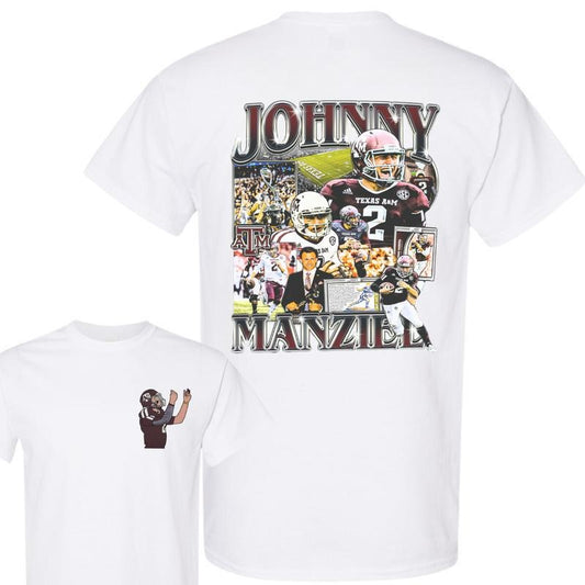 Johnny Manziel 2 Side Tee, Vintage 90s Graphic Style Johnny Manziel Double Side T-Shirt, Football T-Shirt, Sport T-Shirt, Graphic Tees for Men, Men's Vintage Tees, Shirt For Men, Women