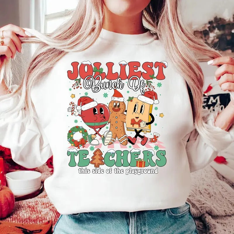Jolliest Bunch Of Teachers This Side Of The Playground Shirt Teacher Christmas Shirt Teacher Xmas Gift Teacher Life Shirt Teacher Gift