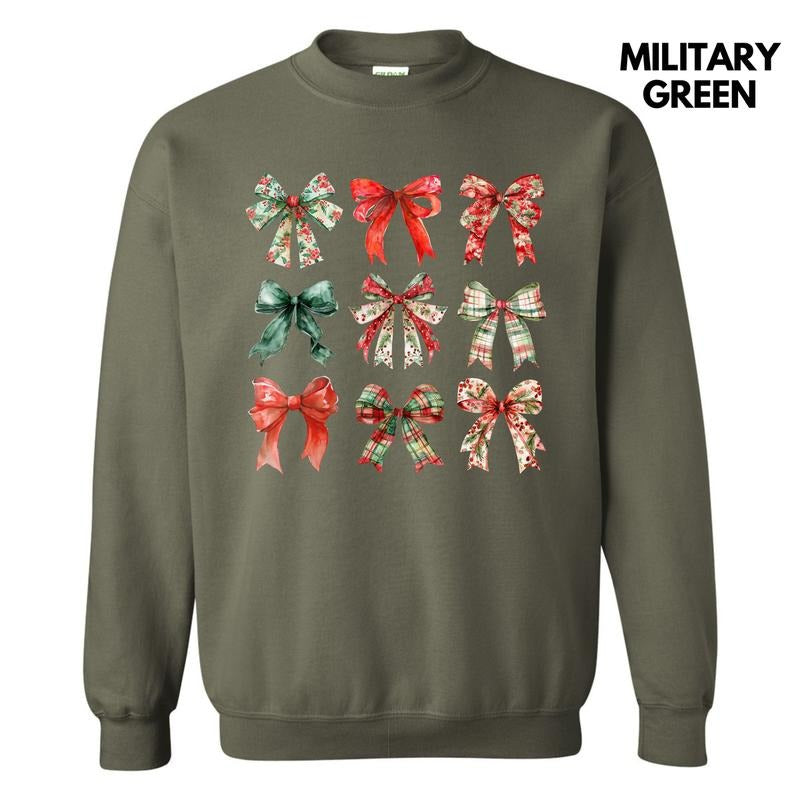 Jolly Christmas Bow Collage Sweatshirt 'NLB' T-Shirts, Hoodie | WearSparks.com