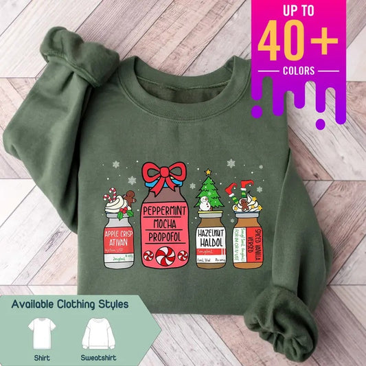 Jolly Nurse Christmas Tee, Festive NICU Sweatshirt, Cute ER Nurse Gift, Perfect Holiday Apparel for Healthcare Heroes, Gift for Best Friend, Gift for Him & Her - Trending, Crew Neck, Top christmas season