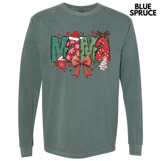 Jolly Season Mama Long Sleeve Comfort Colors T-Shirt 'NLB'