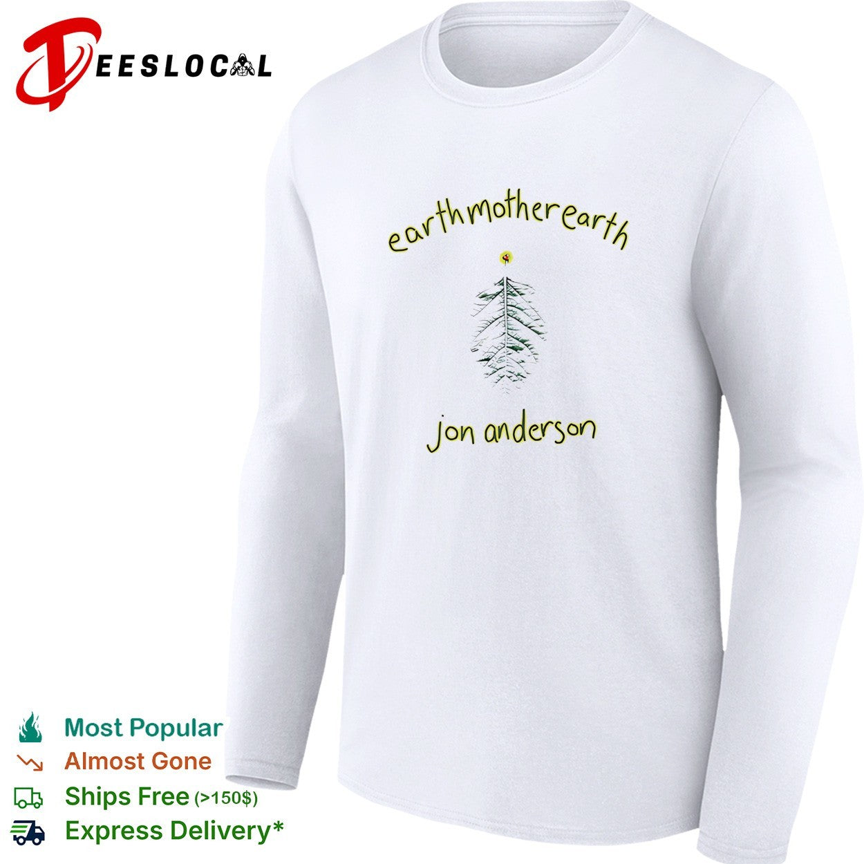 Jon Anderson earth mother earth leaf shirt