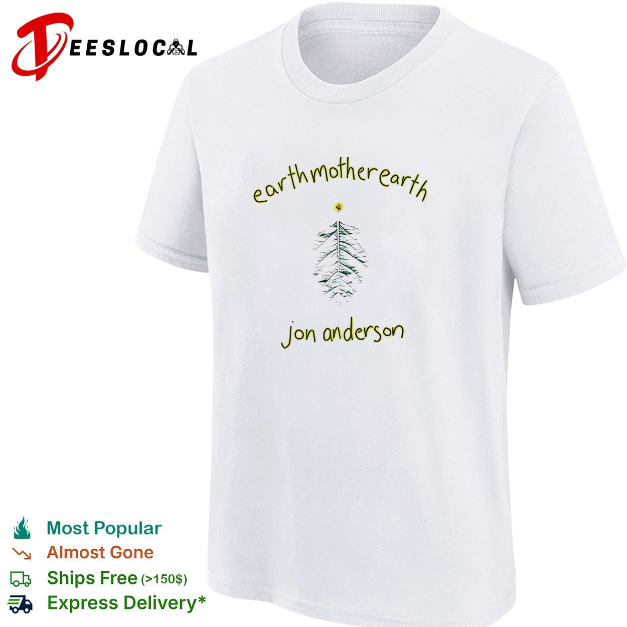 Jon Anderson earth mother earth leaf shirt
