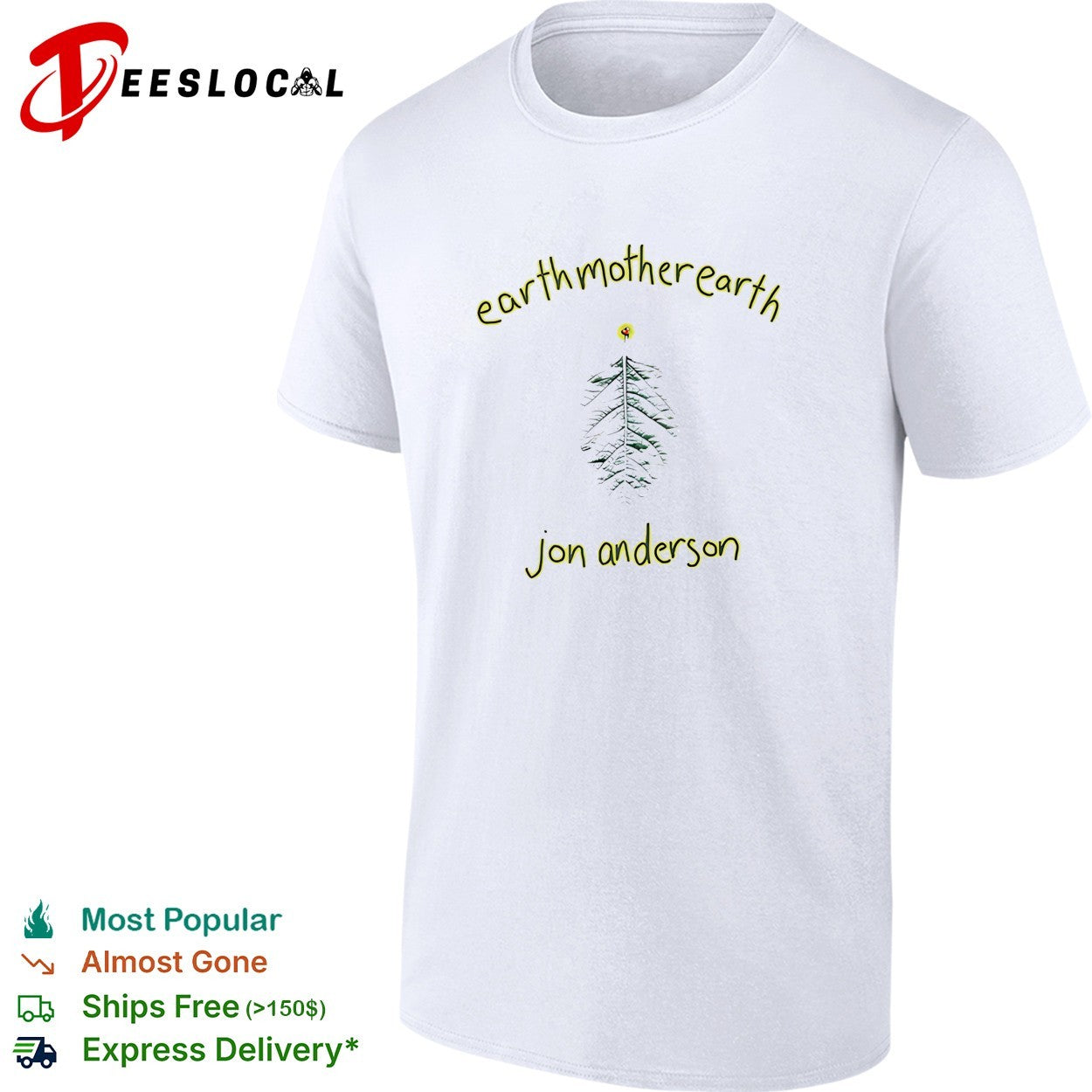 Jon Anderson earth mother earth leaf shirt