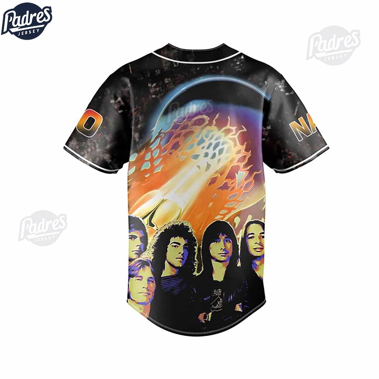 Journey Rock Band Custom Baseball Jersey - Padres Jersey Oasis: Elevate Your Baseball Style Game T-Shirts,... (Image 2)