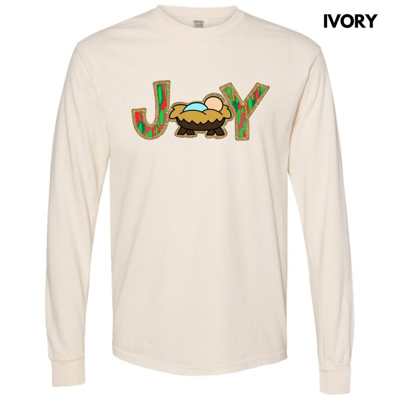 Joy Baby Jesus Long Sleeve Comfort Colors T-Shirt 'NLB' Hoodie, Sweatshirt | WearSparks.com
