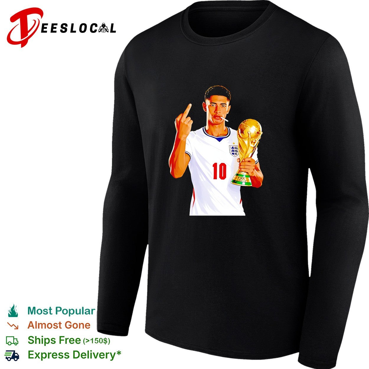Jude Bellingham England middle finger smoking trophy World Cup 2026 shirt