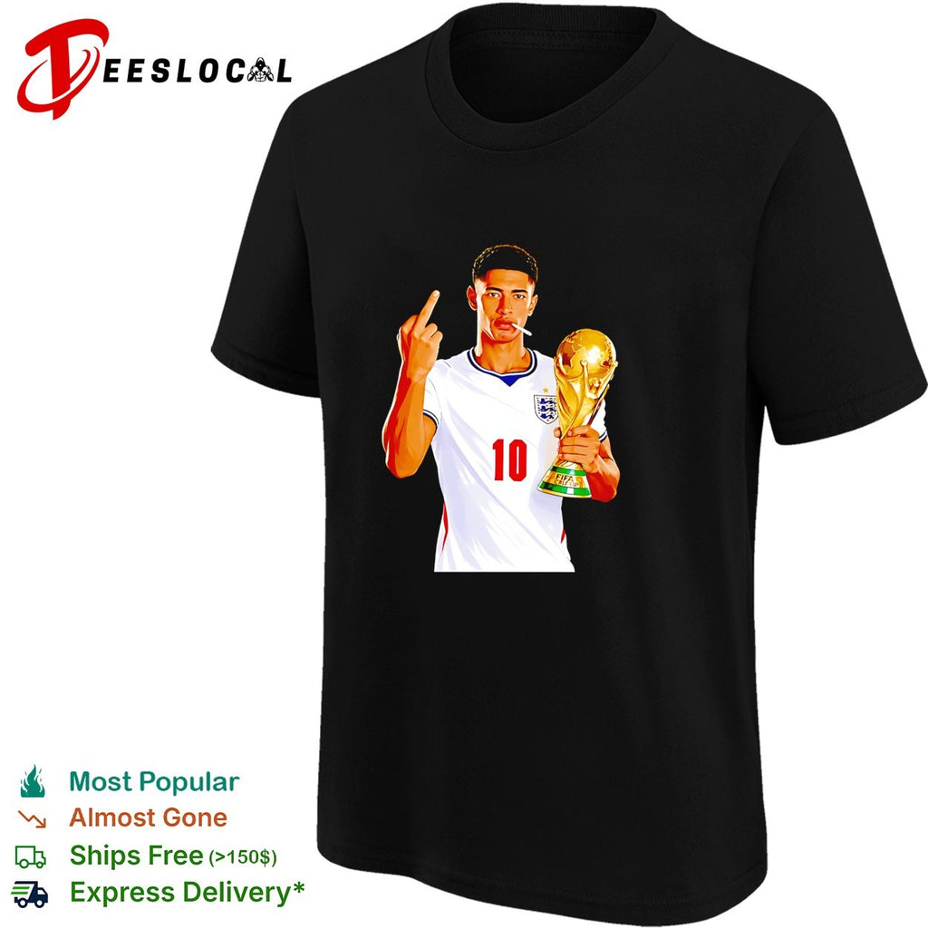 Jude Bellingham England middle finger smoking trophy World Cup 2026 shirt