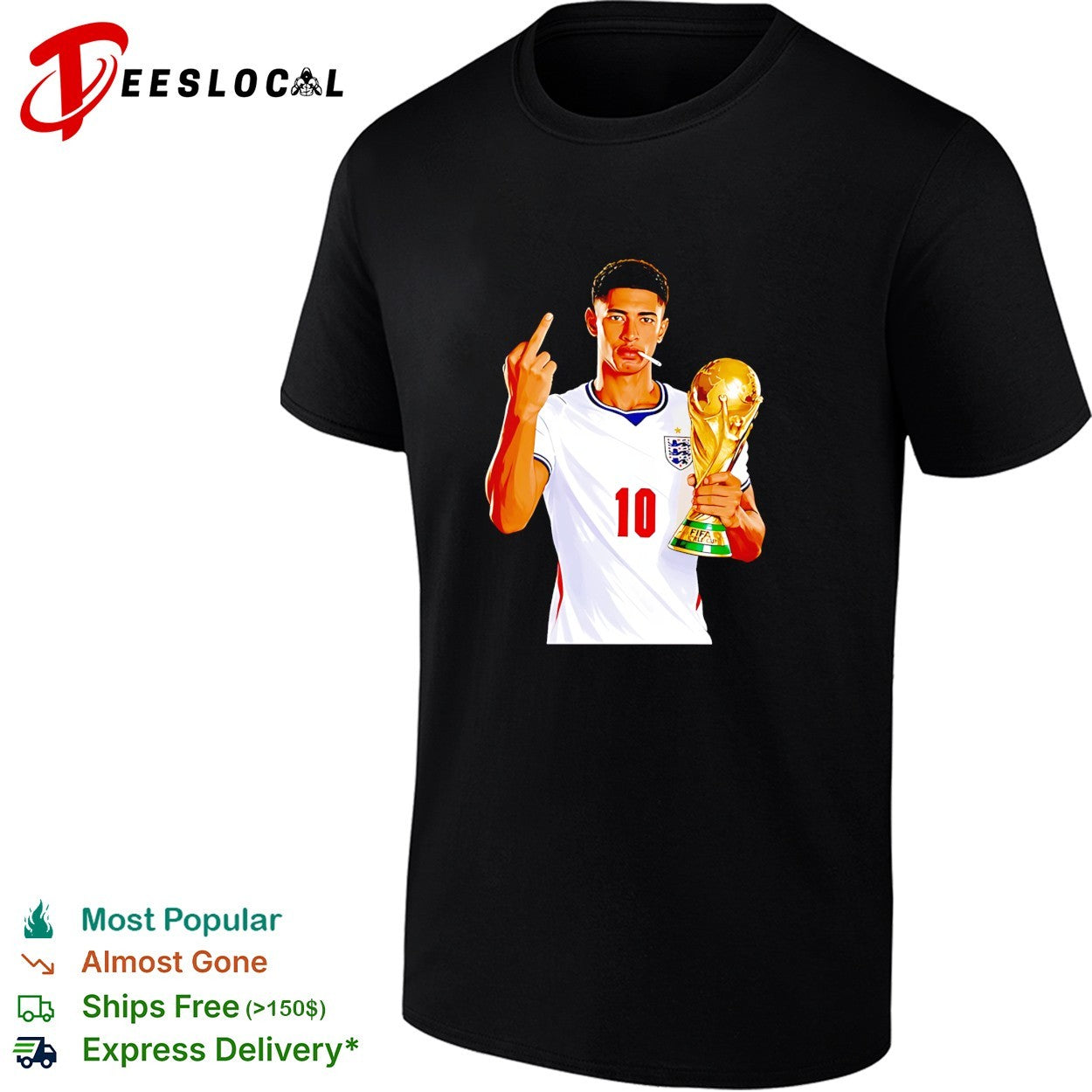 Jude Bellingham England middle finger smoking trophy World Cup 2026 shirt