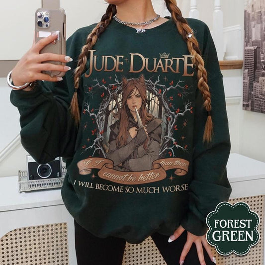 Jude Duarte Sweatshirt, The Cruel Prince Hoodie, The Folk Of The Air, Cardan Greenbriar Shirt, Jude And Cardan Shirt, Bookish Gift Unisex Soft Comfort Crewneck Pullover Long Sleeves Graphic Fabric Sweater