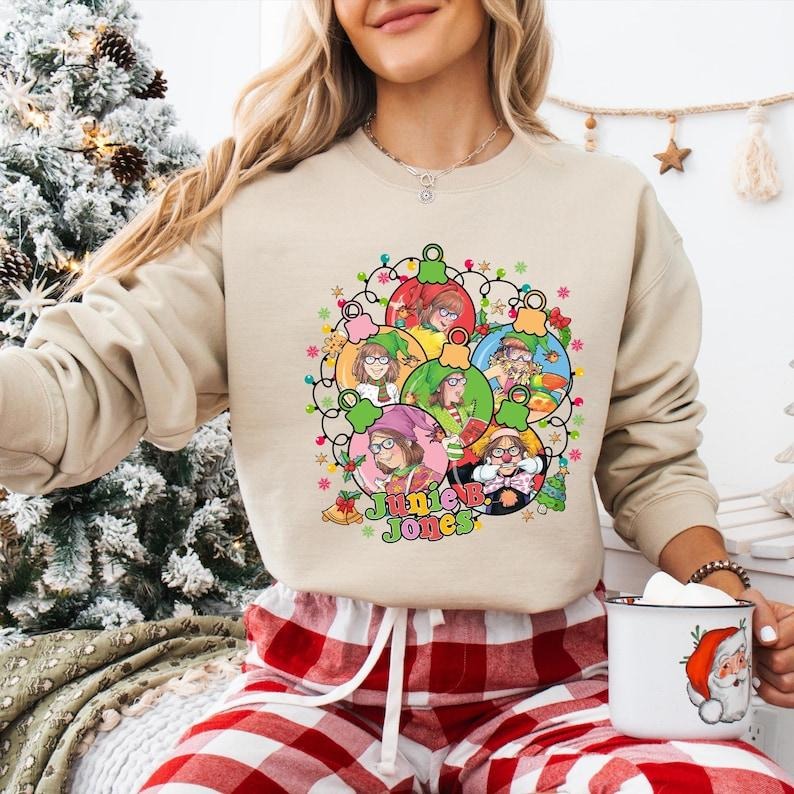 Junie B Jones Ornament Christmas Sweatshirt, Junie B Teacher Christmas Shirt, Children's Book Hoodie, Book Lover Gifts, Bookish Christmas