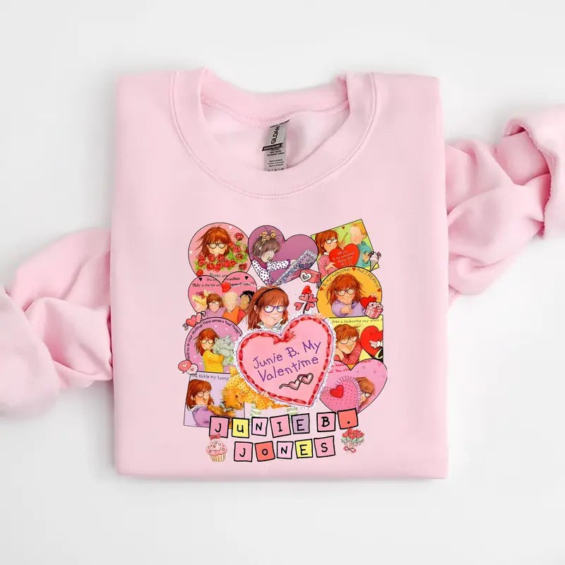 Junie B My Valentime Sweatshirt, Junie B Jones Education Shirt, Teacher Valentine Shirt, Teacher Shirt, First Grade Teacher Shirt, Teacher Shirtstyle{n002}2