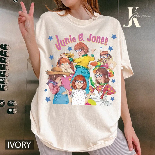 Junie B Teacher T-Shirt, Junie B Jones Comfort Color Shirt, Gift For Teacher, School Theme Shirt, Kindergarten Teacher Shirt, Teacher Sweatshirt, First Grade Teacher Shirt, Children's Character Affirmations Shirt, Teacher Appreciation Gift