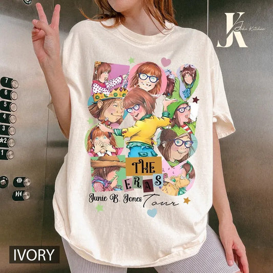 Junie B Teacher T-Shirt, Junie B Jones Comfort Color Shirt, Gift For Teacher, School Theme Shirt, Kindergarten Teacher Shirt, Teacher Sweatshirt, First Grade Teacher Shirt, Children's Character Affirmations Shirt, Teacher Appreciation Giftstyle{n002}2