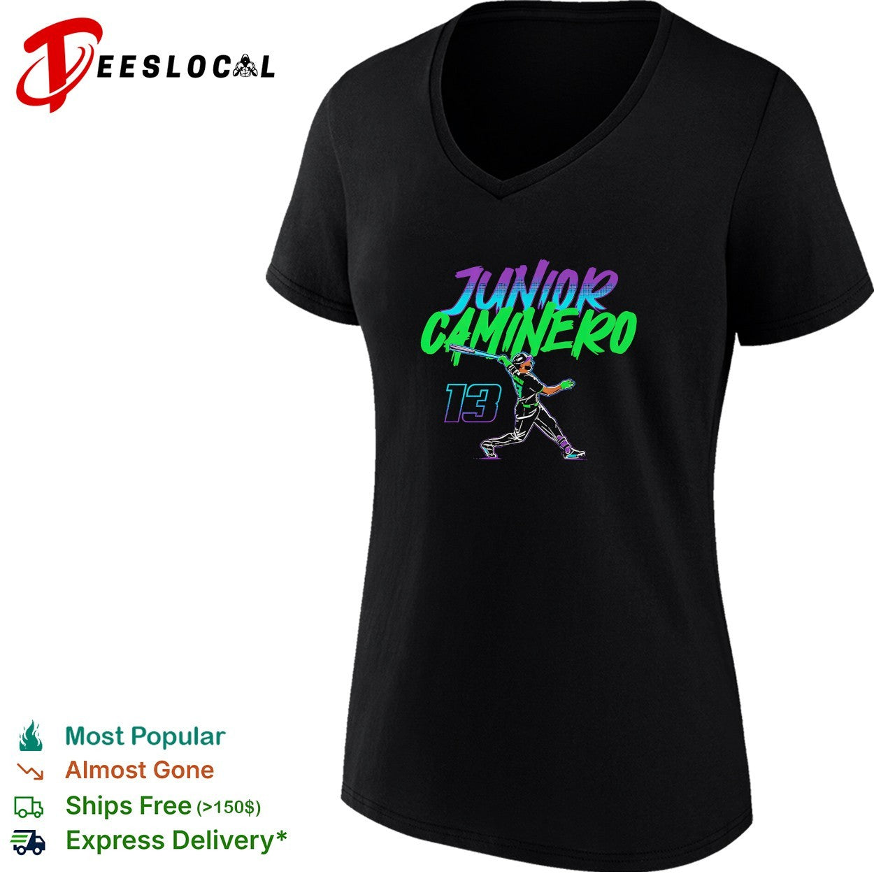 Junior Caminero Tampa Bay Rays Slugger Swing Number 13 shirt