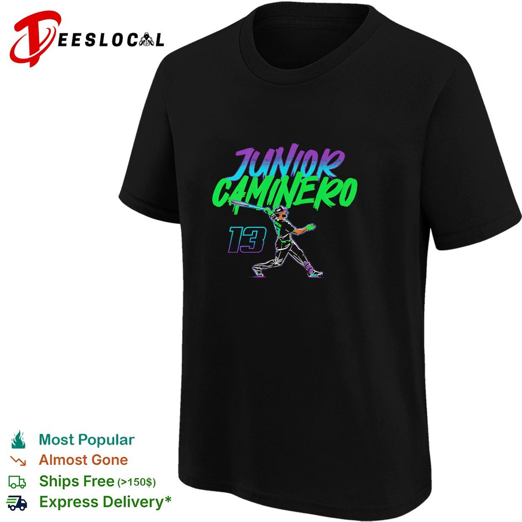 Junior Caminero Tampa Bay Rays Slugger Swing Number 13 shirt