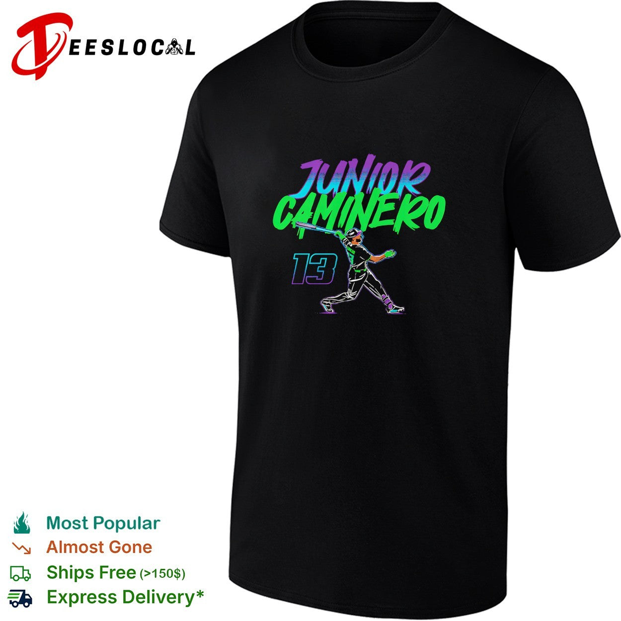 Junior Caminero Tampa Bay Rays Slugger Swing Number 13 shirt