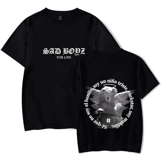 Junior H Sad Boyz 4 Life Tee New Logo Merch Women Men Fashion Casual Short Sleeve T-Shirts, rop tops women latina, squeeze shirt orange, Junior H Graphic Shirt, Junior H Tee Sweatshirt, Hoodie, Comfort Colors