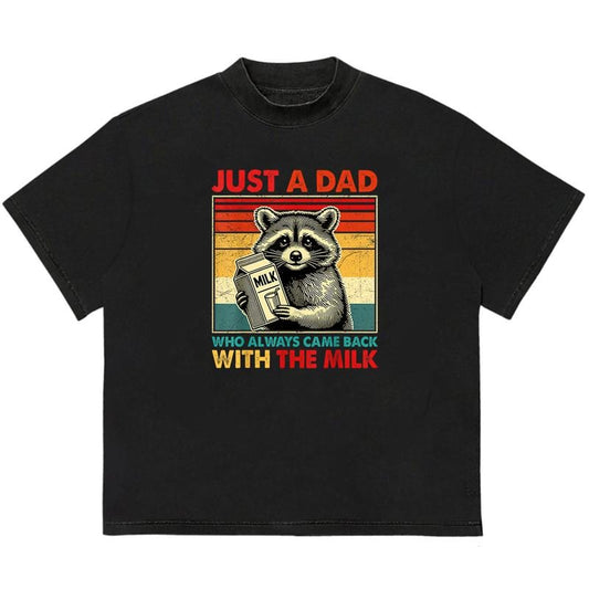Just A Dad Who Always Came Back With The Milk T-Shirt Bold Style for Streetwear Lovers Hoodie, Sweatshirt | WearSparks.com