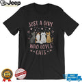 Just A Girl Who Loves Cats Cute Multi Cat Lover Graphic T Shirt