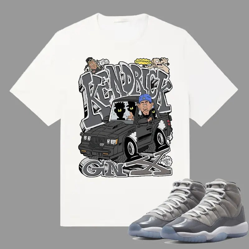 K Dot GNX Album Graphic Match For 11 Cool Grey, Y2k Streetwear, Unisex Cotton T-shirt For Fan