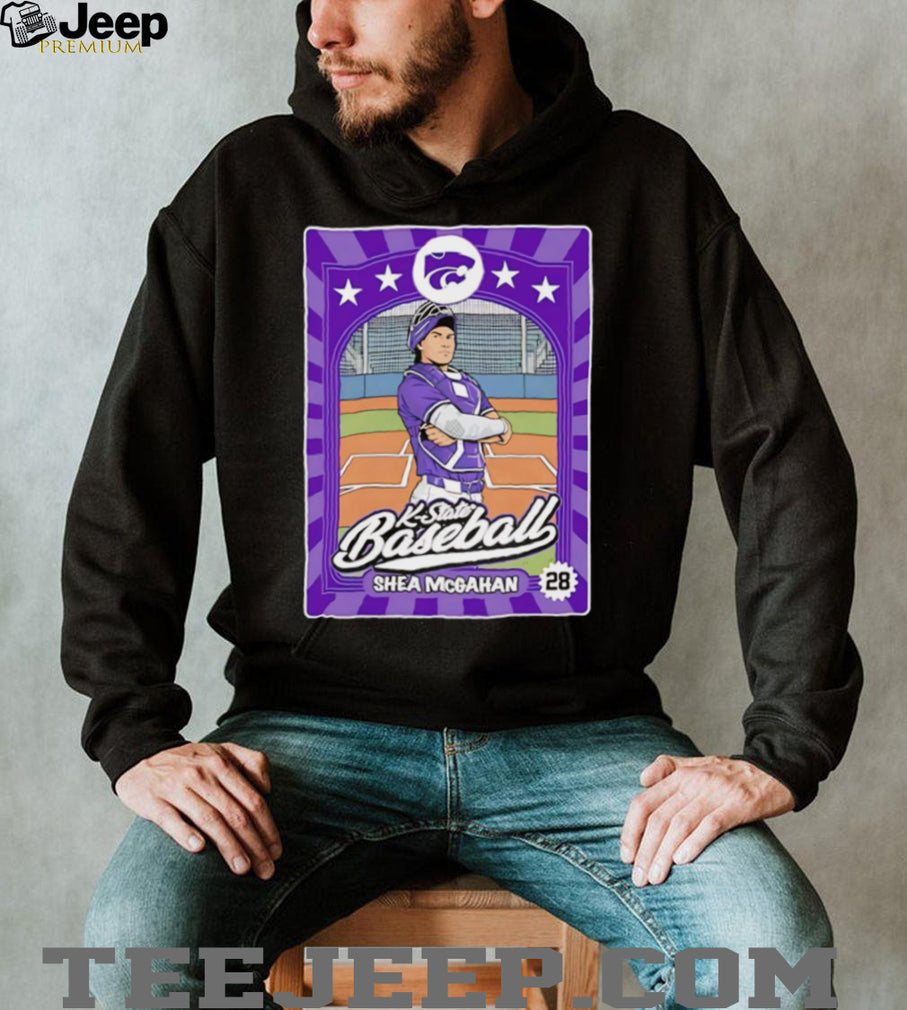 K State Baseball Shea McGahan #28 Vintage Trading Card Style T Shirt