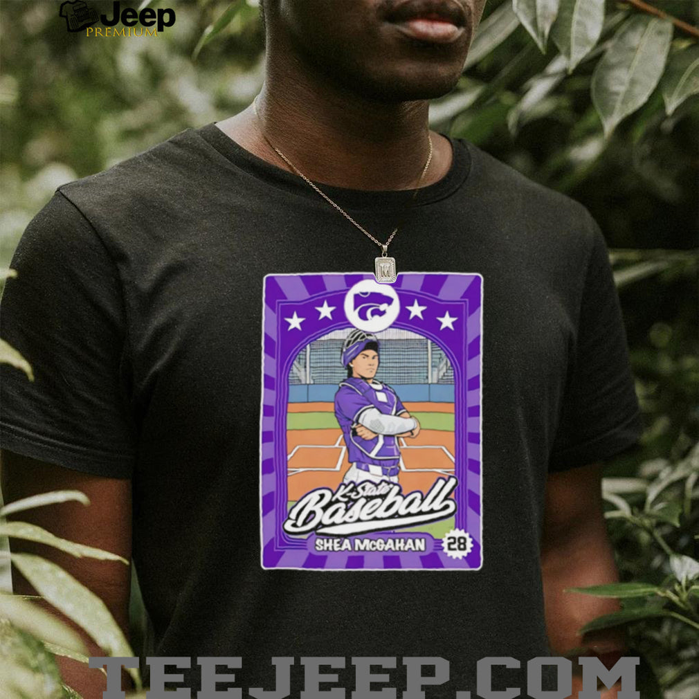 K State Baseball Shea McGahan #28 Vintage Trading Card Style T Shirt