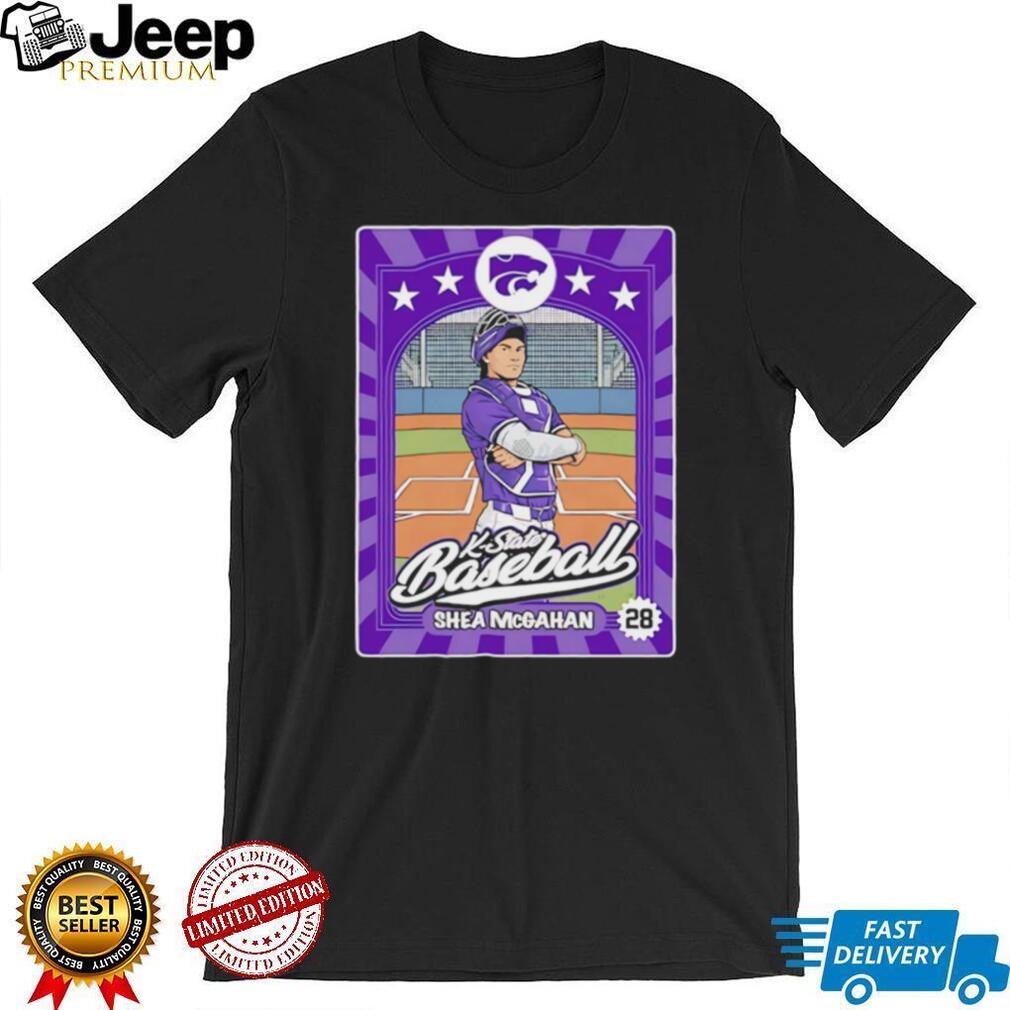 K State Baseball Shea McGahan #28 Vintage Trading Card Style T Shirt
