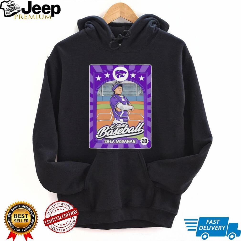 K State Baseball Shea McGahan #28 Vintage Trading Card Style T Shirt