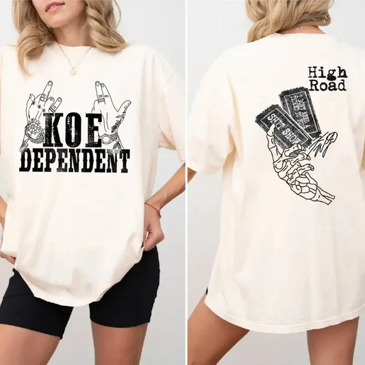 K0e Dependent WetzeI 2 Sides T Shirt, Concert Outfit, Tour 2024 Merch, Unisex Short Sleeve Tee Shirt, Casual Clothing