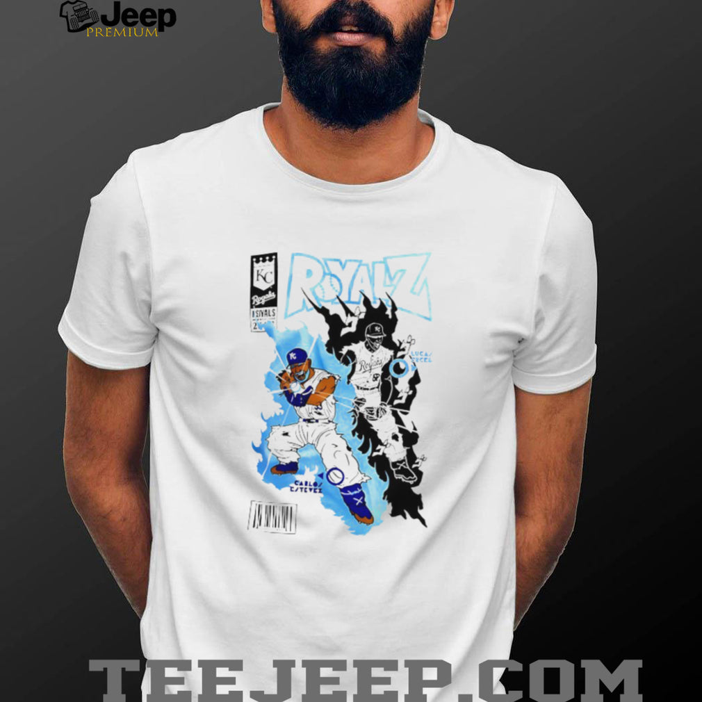 KC Royals Baseball Comic Art Design T Shirt