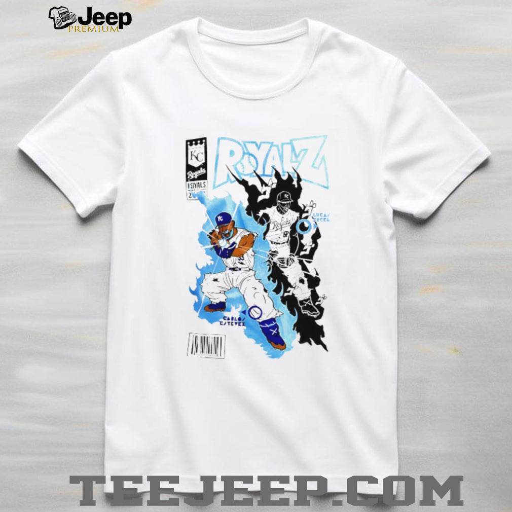 KC Royals Baseball Comic Art Design T Shirt
