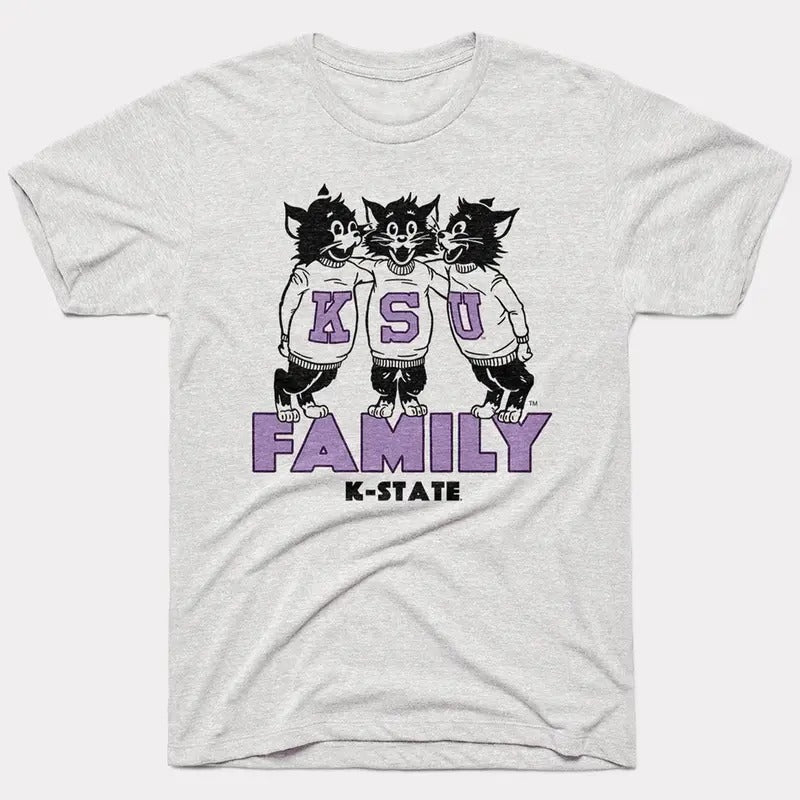 KSU Family K-State Wildcats T-Shirt, graphic vintage sports tees for men
