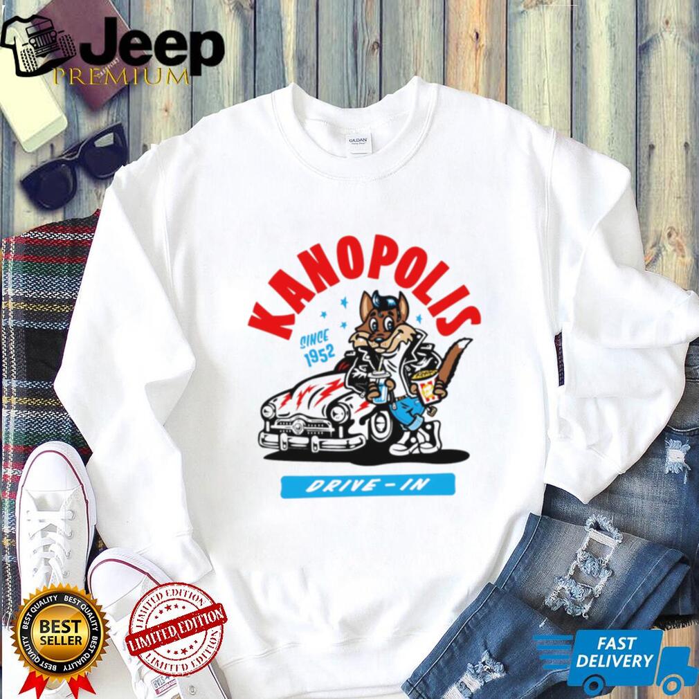 Kanopolis Drive In Since 1952 Vintage Mascot T Shirt Retro 50s Style Car Culture Graphic T Shirt
