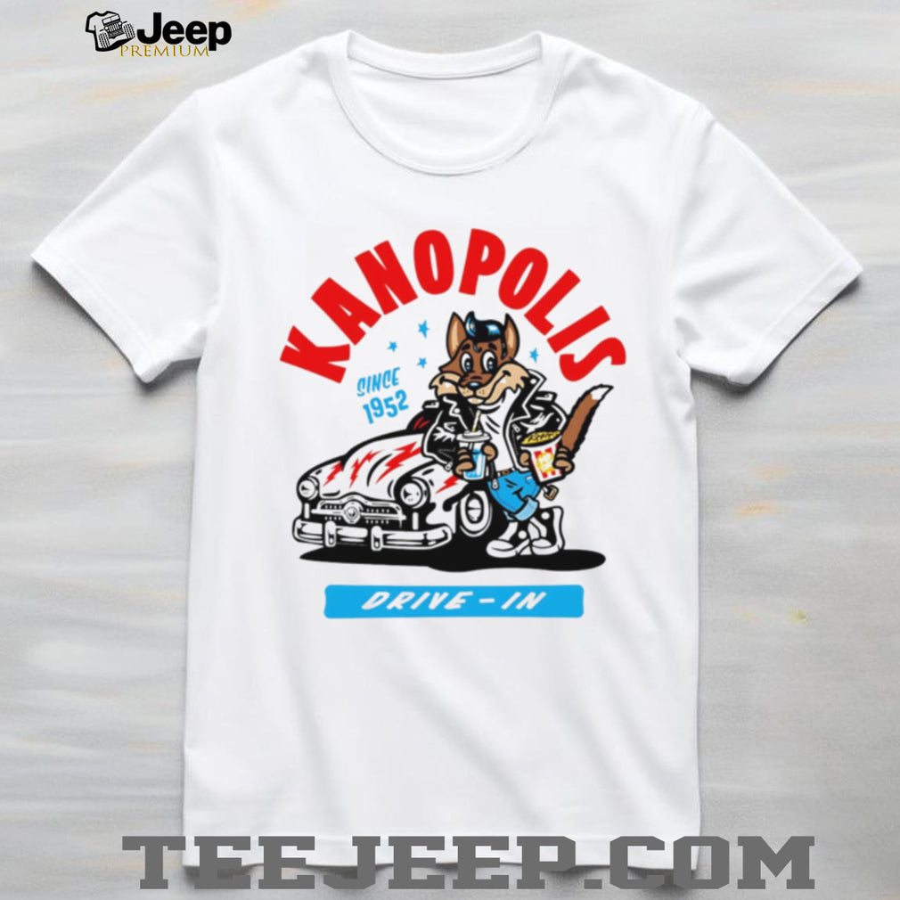 Kanopolis Drive In Since 1952 Vintage Mascot T Shirt Retro 50s Style Car Culture Graphic T Shirt