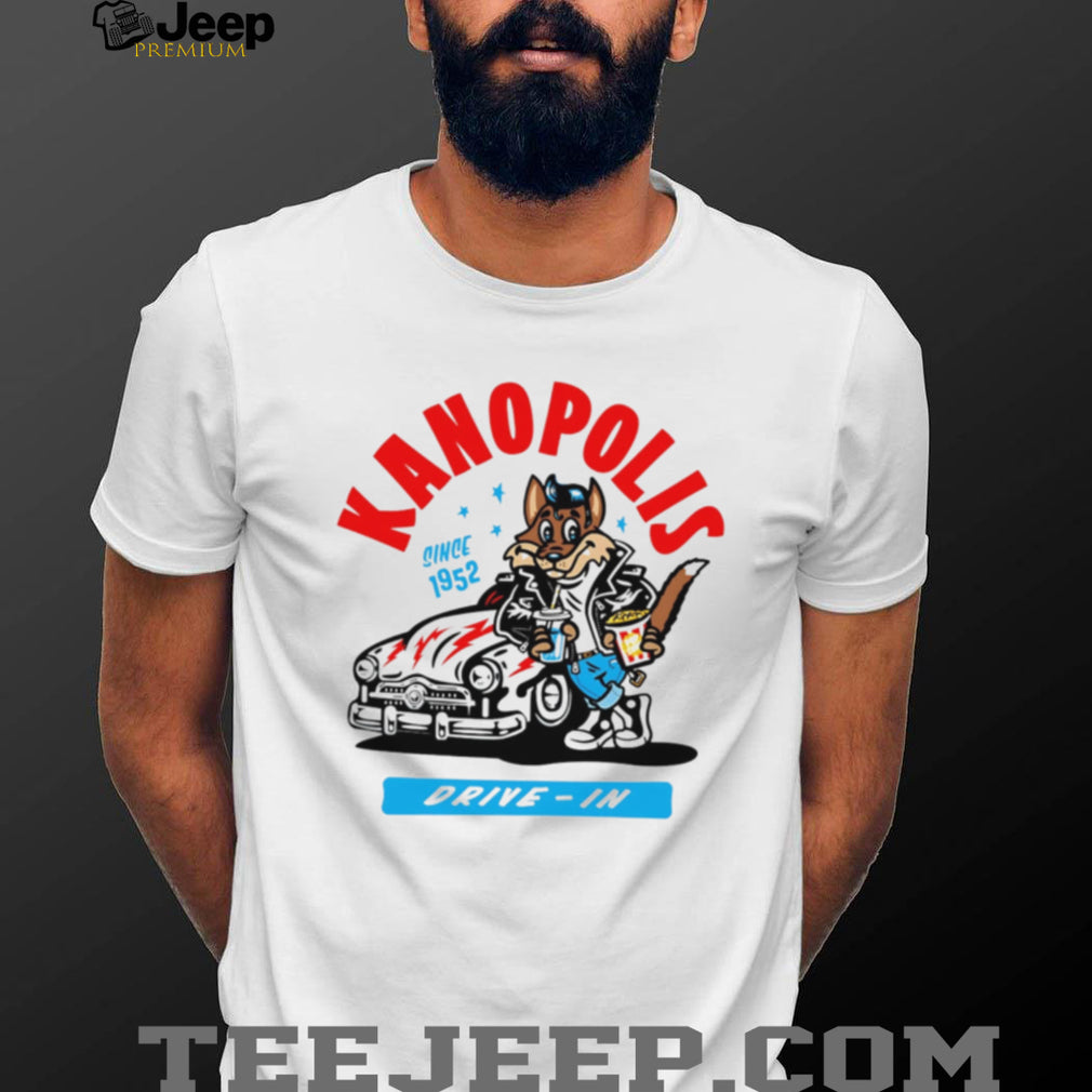Kanopolis Drive In Since 1952 Vintage Mascot T Shirt Retro 50s Style Car Culture Graphic T Shirt