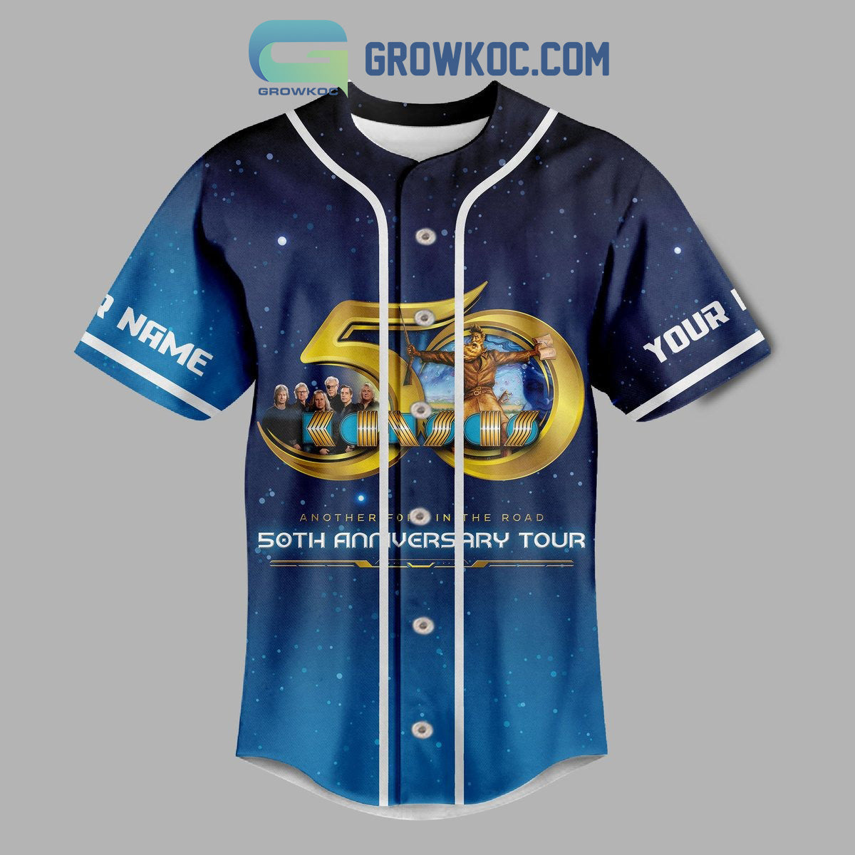 Kansas Another Fork In The Road 50th Anniversary Tour Personalized Baseball Jersey