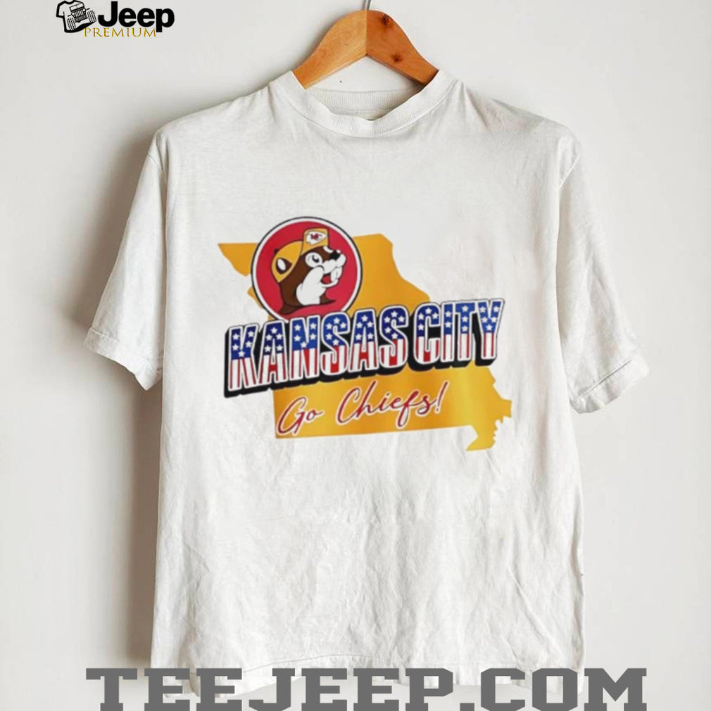 Kansas City Chiefs Mascot Football State Map T Shirt