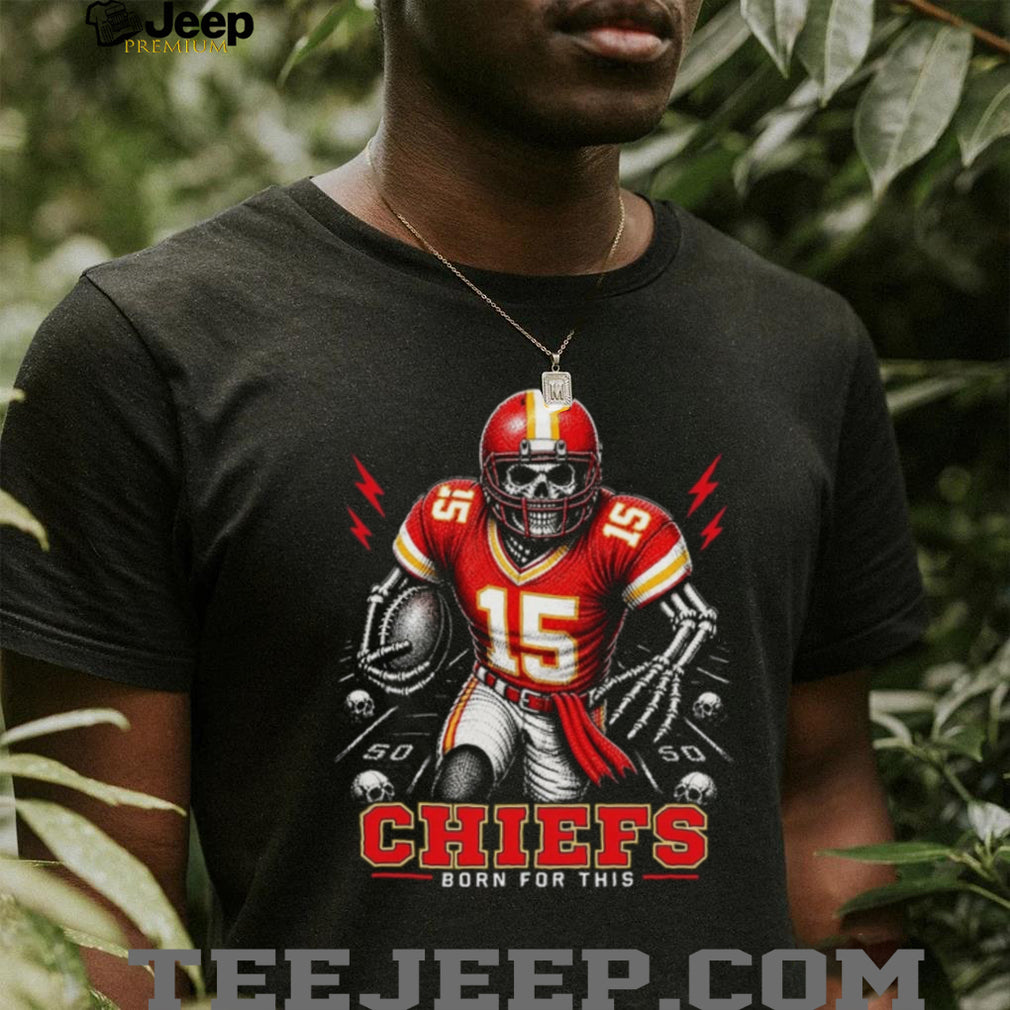 Kansas City Chiefs Skeleton Football Player Born For This Vintage Fan Outfit Shirt