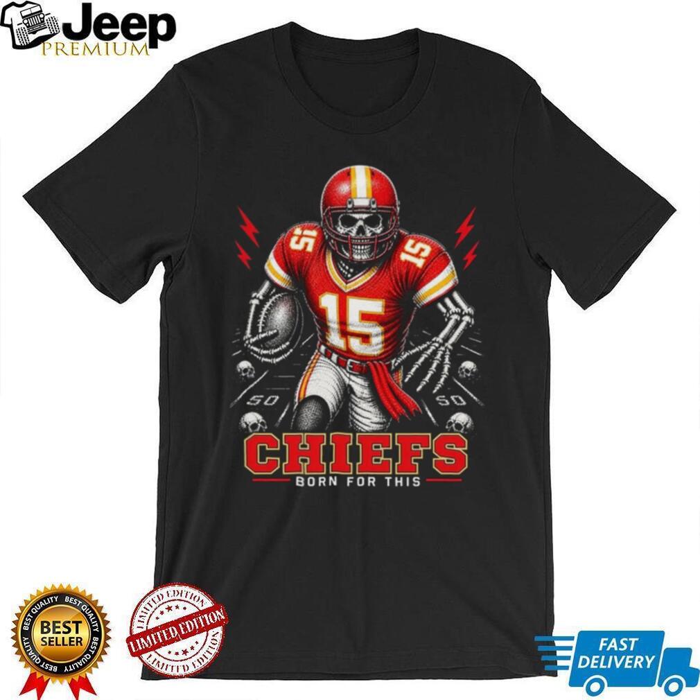 Kansas City Chiefs Skeleton Football Player Born For This Vintage Fan Outfit Shirt