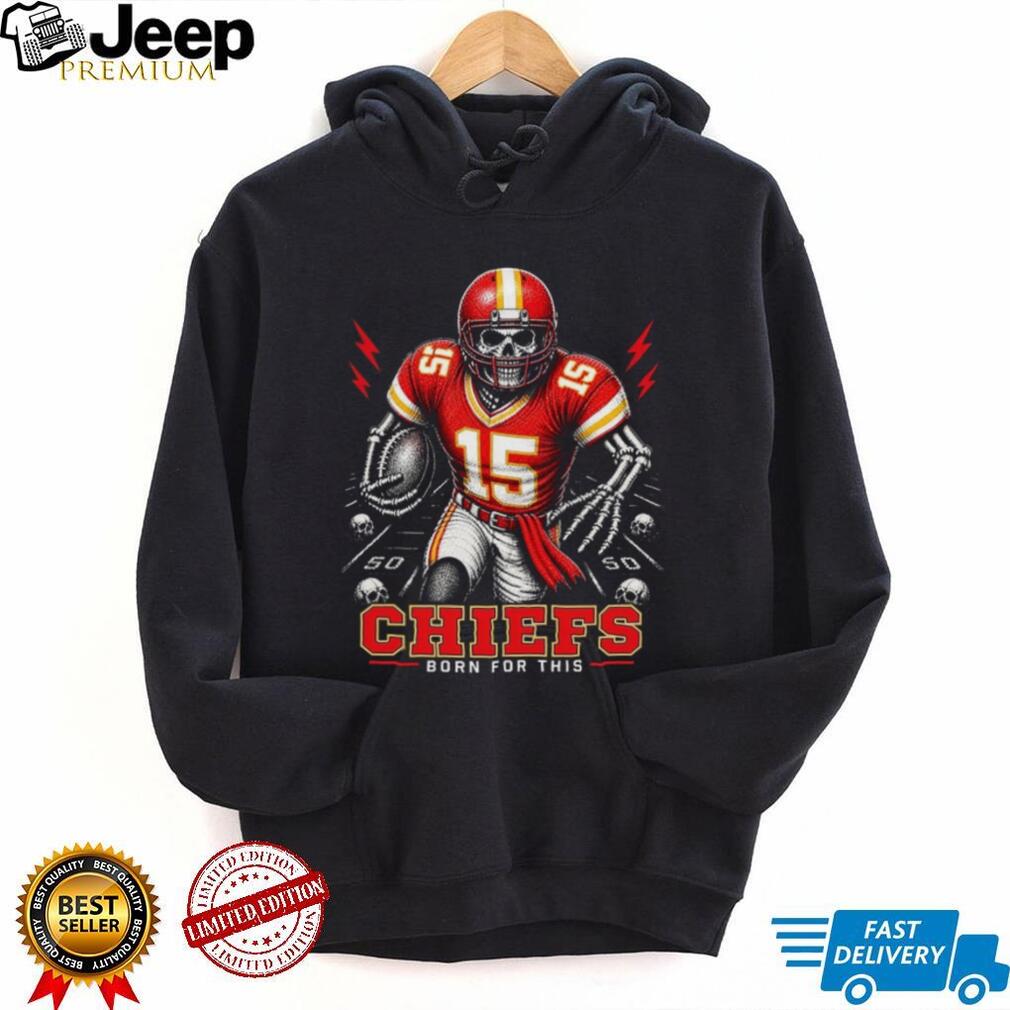 Kansas City Chiefs Skeleton Football Player Born For This Vintage Fan Outfit Shirt