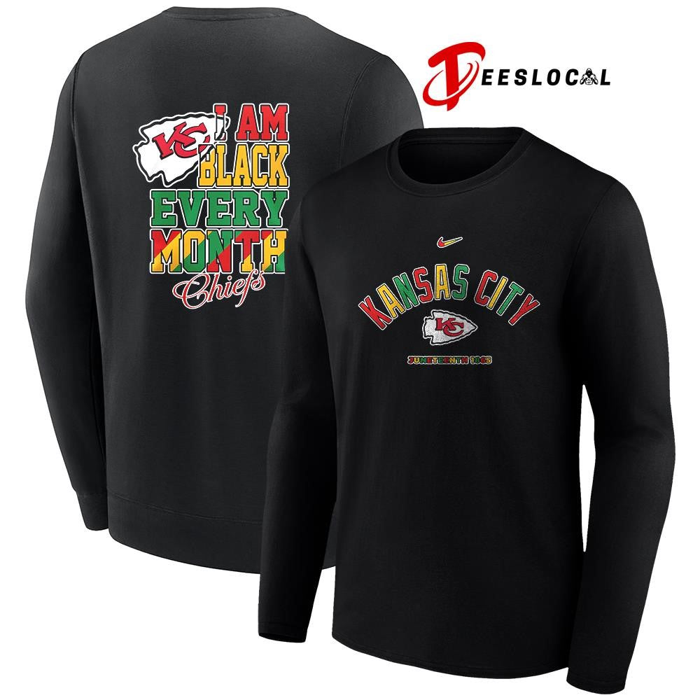 Kansas City Chiefs x Juneteeth 1865 I am black every month shirt