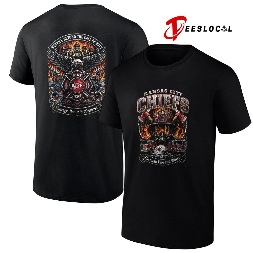 Kansas City Chiefs x through fire and water service beyond the call of duty shirt