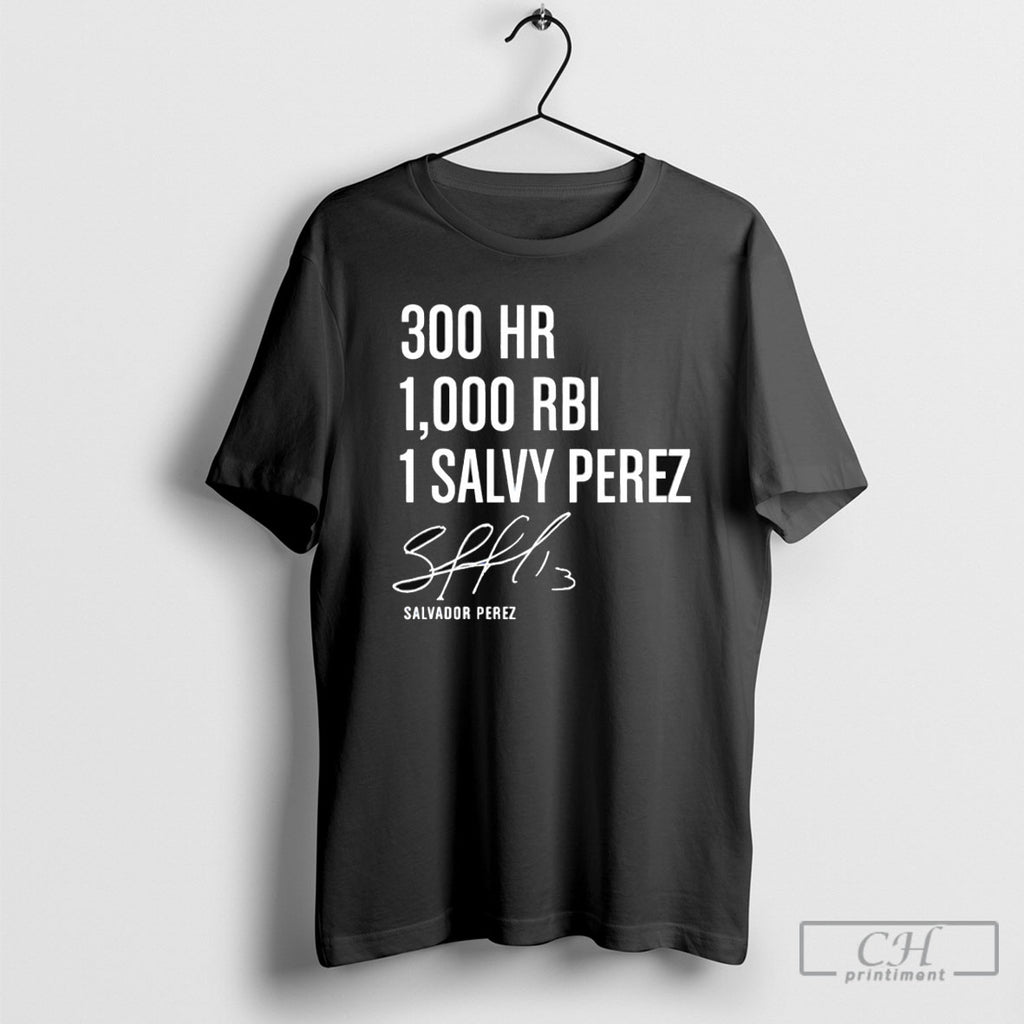 Kansas City Royals 300 Homers And 1000 Rbi 1 Salvador Perez Signature Shirt Sweater
