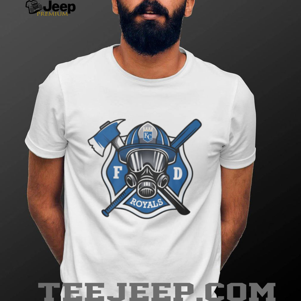 Kansas City Royals Firefighter FD First Responder Baseball Fans Retro Men Women White T Shirt