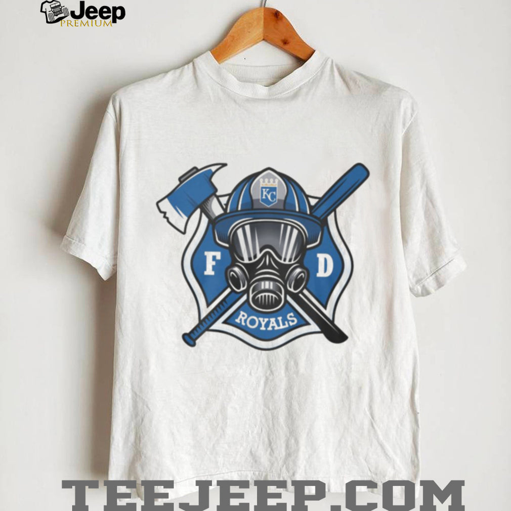 Kansas City Royals Firefighter FD First Responder Baseball Fans Retro Men Women White T Shirt