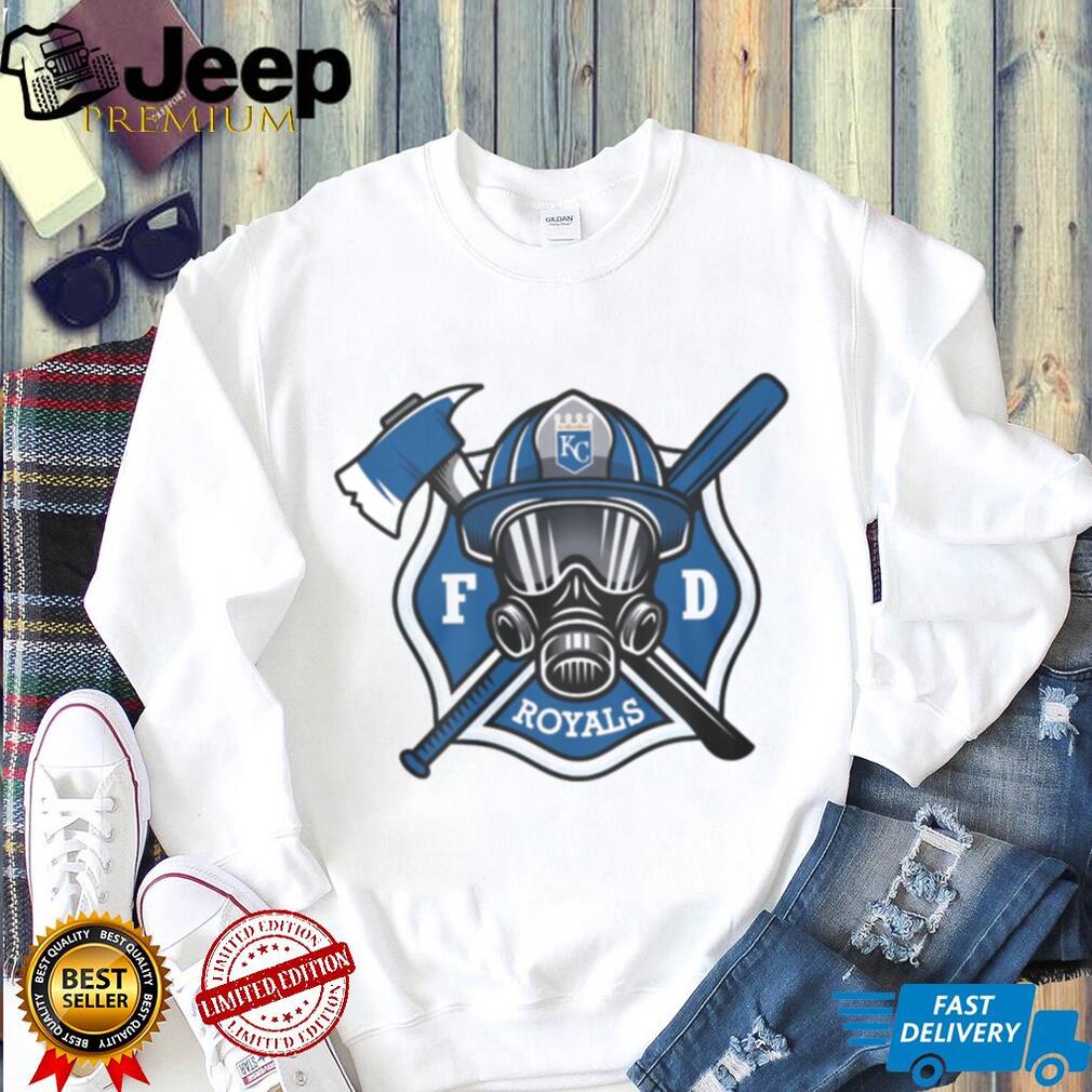Kansas City Royals Firefighter FD First Responder Baseball Fans Retro Men Women White T Shirt