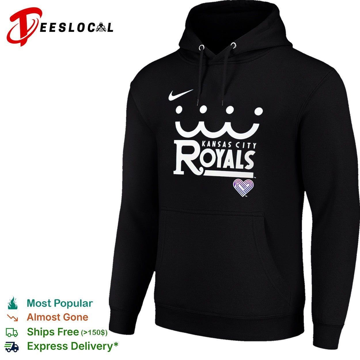 Kansas City Royals Logo and Heart MLB Shirt