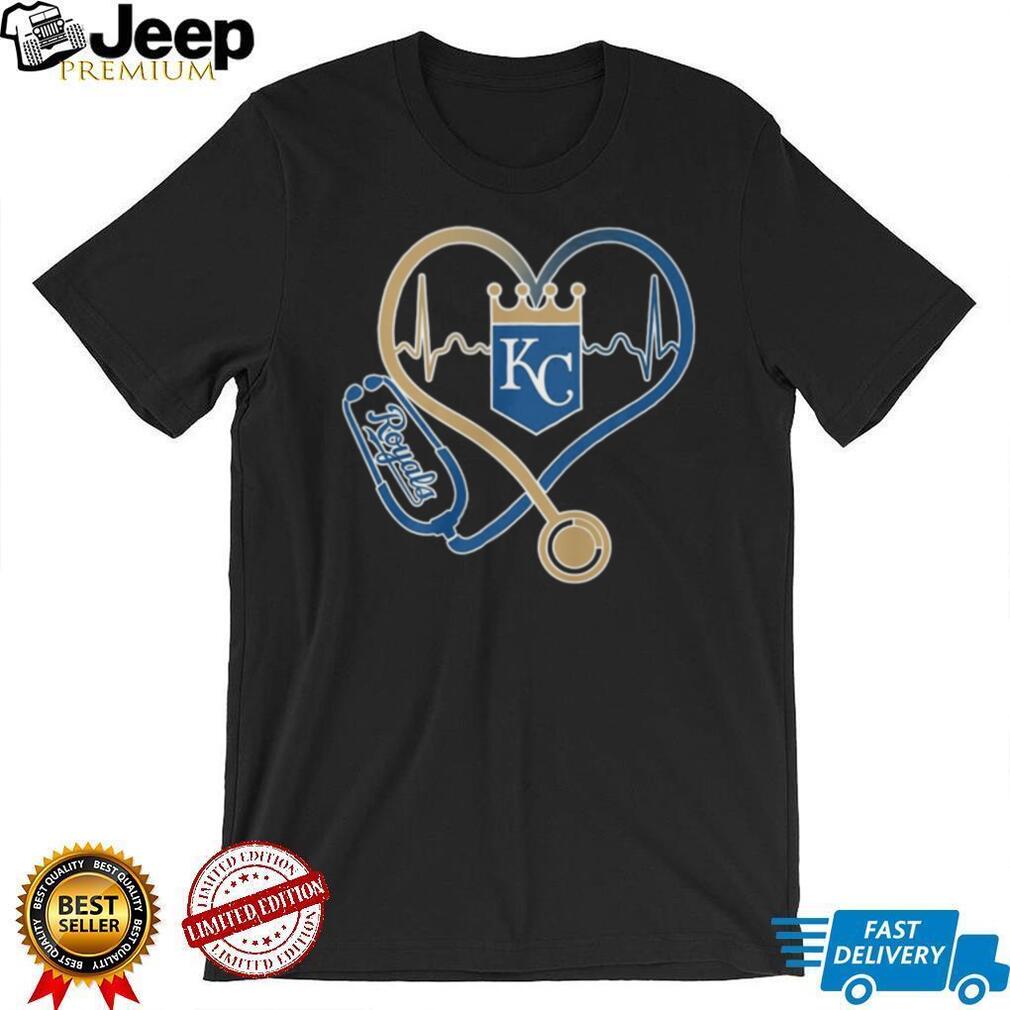 Kansas City Royals Stethoscope Heartbeat Nurse & Medical Fan T Shirt